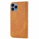 For iPhone 12 / 12 Pro Cubic Grid Calf Texture Magnetic Closure Leather Phone Case(Yellow) - 3