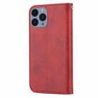For iPhone 12 Pro Max Cubic Grid Calf Texture Magnetic Closure Leather Phone Case(Red) - 3