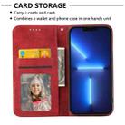 For iPhone 12 Pro Max Cubic Grid Calf Texture Magnetic Closure Leather Phone Case(Red) - 4