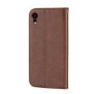 For iPhone XR Cubic Grid Calf Texture Magnetic Closure Leather Phone Case(Brown) - 3