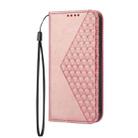 For iPhone 7 Plus / 8 Plus Cubic Grid Calf Texture Magnetic Closure Leather Phone Case(Rose Gold) - 2