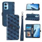 For OPPO Reno7 A Japan Spider Printed Leather Phone Case(Blue) - 1