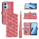 For OPPO Reno7 SE Spider Printed Leather Phone Case(Pink) - 1