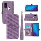 For Fujitsu Arrows WE F-51B Spider Printed Leather Phone Case(Purple) - 1