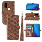 For Fujitsu Arrows WE F-51B Spider Printed Leather Phone Case(Brown) - 1