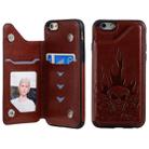 For iPhone 6s / 6 Skull Head Embossing Pattern Shockproof Protective Case with Holder & Card Slots & Wallet(Brown) - 1