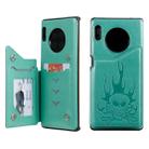 For Huawei Mate 30 Pro Skull Head Embossing Pattern Shockproof Protective Case with Holder & Card Slots & Wallet(Green) - 1