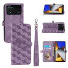 For Xiaomi Poco M4 Pro Spider Printed Leather Phone Case(Purple) - 1