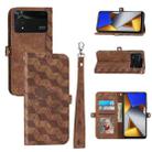 For Xiaomi Poco M4 Pro Spider Printed Leather Phone Case(Brown) - 1