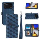 For Xiaomi Poco M4 Pro Spider Printed Leather Phone Case(Blue) - 1