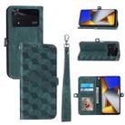 For Xiaomi Poco M4 Pro Spider Printed Leather Phone Case(Green) - 1