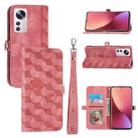 For Xiaomi 12 Spider Printed Leather Phone Case(Pink) - 1