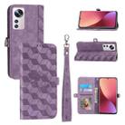 For Xiaomi 12 Spider Printed Leather Phone Case(Purple) - 1