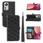 For Xiaomi 12 Spider Printed Leather Phone Case(Black) - 1