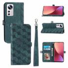 For Xiaomi 12 Spider Printed Leather Phone Case(Green) - 1