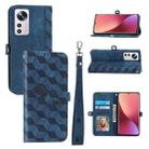For Xiaomi 12 Lite Spider Printed Leather Phone Case(Blue) - 1