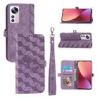 For Xiaomi 12 Pro Spider Printed Leather Phone Case(Purple) - 1