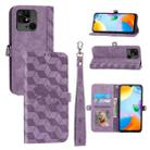 For Xiaomi Redmi 10C Spider Printed Leather Phone Case(Purple) - 1