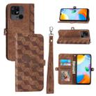 For Xiaomi Redmi 10C Spider Printed Leather Phone Case(Brown) - 1