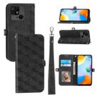 For Xiaomi Redmi 10C Spider Printed Leather Phone Case(Black) - 1