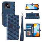 For Xiaomi Redmi 10C Spider Printed Leather Phone Case(Blue) - 1