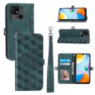 For Xiaomi Redmi 10C Spider Printed Leather Phone Case(Green) - 1