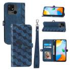 For Xiaomi Redmi 10A Spider Printed Leather Phone Case(Blue) - 1