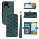 For Xiaomi Redmi 10A Spider Printed Leather Phone Case(Green) - 1