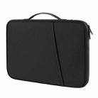 For 9.7-11 inch Laptop Portable Nylon Twill Texture Bag(Black) - 1