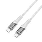 hoco U111 Transparent Discovery Edition Type-C to Type-C 60W Fast Charging Data Cable Length: 1.2m(Grey) - 1