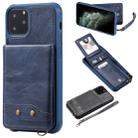 For iPhone 11 Pro Vertical Flip Shockproof Leather Protective Case with Short Rope, Support Card Slots & Bracket & Photo Holder & Wallet Function(Blue) - 1