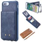 For iPhone 6 Plus Vertical Flip Shockproof Leather Protective Case with Short Rope, Support Card Slots & Bracket & Photo Holder & Wallet Function(Blue) - 1