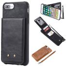 For iPhone 6 Plus Vertical Flip Shockproof Leather Protective Case with Short Rope, Support Card Slots & Bracket & Photo Holder & Wallet Function(Black) - 1