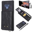 For Galaxy Note 9 Vertical Flip Shockproof Leather Protective Case with Short Rope, Support Card Slots & Bracket & Photo Holder & Wallet Function(Black) - 1