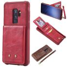 For Galaxy S9+ Vertical Flip Shockproof Leather Protective Case with Short Rope, Support Card Slots & Bracket & Photo Holder & Wallet Function(Red) - 1