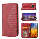 For Sharp Aquos R6 Cubic Grid Calf Texture Magnetic Closure Leather Phone Case(Red) - 1