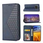 For Sharp Aquos R6 Cubic Grid Calf Texture Magnetic Closure Leather Phone Case(Blue) - 1