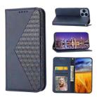 For Sharp Simple Sumaho 6 Cubic Grid Calf Texture Magnetic Closure Leather Phone Case(Blue) - 1