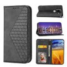 For Sharp Aquos Sense 4 Plus Cubic Grid Calf Texture Magnetic Closure Leather Phone Case(Black) - 1