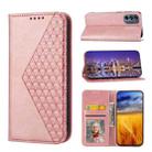 For Motorola Moto G Stylus 5G 2022 Cubic Grid Calf Texture Magnetic Closure Leather Phone Case(Rose Gold) - 1