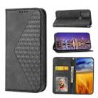 For Motorola Moto G Pure 2021 Cubic Grid Calf Texture Magnetic Closure Leather Phone Case(Black) - 1