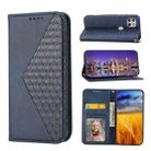 For Motorola One 5G Ace Cubic Grid Calf Texture Magnetic Closure Leather Phone Case(Blue) - 1