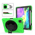 For iPad Pro 12.9 2020 / 2018 360 Degree Rotation Silicone Protective Cover with Holder & Hand Strap & Long Strap & Pencil Slot(Green) - 1