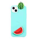 For iPhone 14 3D Silicone Lying Cartoon TPU Phone Case(Watermelon) - 1