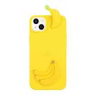 For iPhone 14 3D Silicone Lying Cartoon TPU Phone Case(Banana) - 1