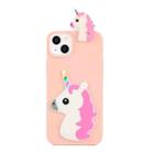 For iPhone 14 Plus 3D Silicone Lying Cartoon TPU Phone Case(Unicorn) - 1