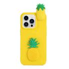 For iPhone 14 Pro 3D Silicone Lying Cartoon TPU Phone Case(Pineapple) - 1