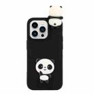 For iPhone 14 Pro 3D Silicone Lying Cartoon TPU Phone Case(Black Panda) - 1