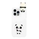 For iPhone 14 Pro Max 3D Silicone Lying Cartoon TPU Phone Case(White Panda) - 1