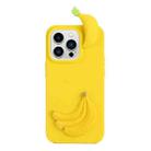 For iPhone 14 Pro Max 3D Silicone Lying Cartoon TPU Phone Case(Banana) - 1